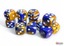 Gemini Blue-Gold/white 16mm d6 Dice Block (12 dice) - CHX26622